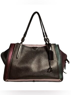 COACH Dreamer 36 Metallic Colorblock Leather Satchel Tote Bag #38842